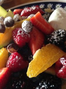 Reema's picture of the freshest fruit salad served for brunch at Edmonton's Under the High Wheel - © ReemaFaris.com